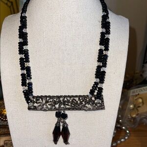 Elegant Black and Silver Necklace